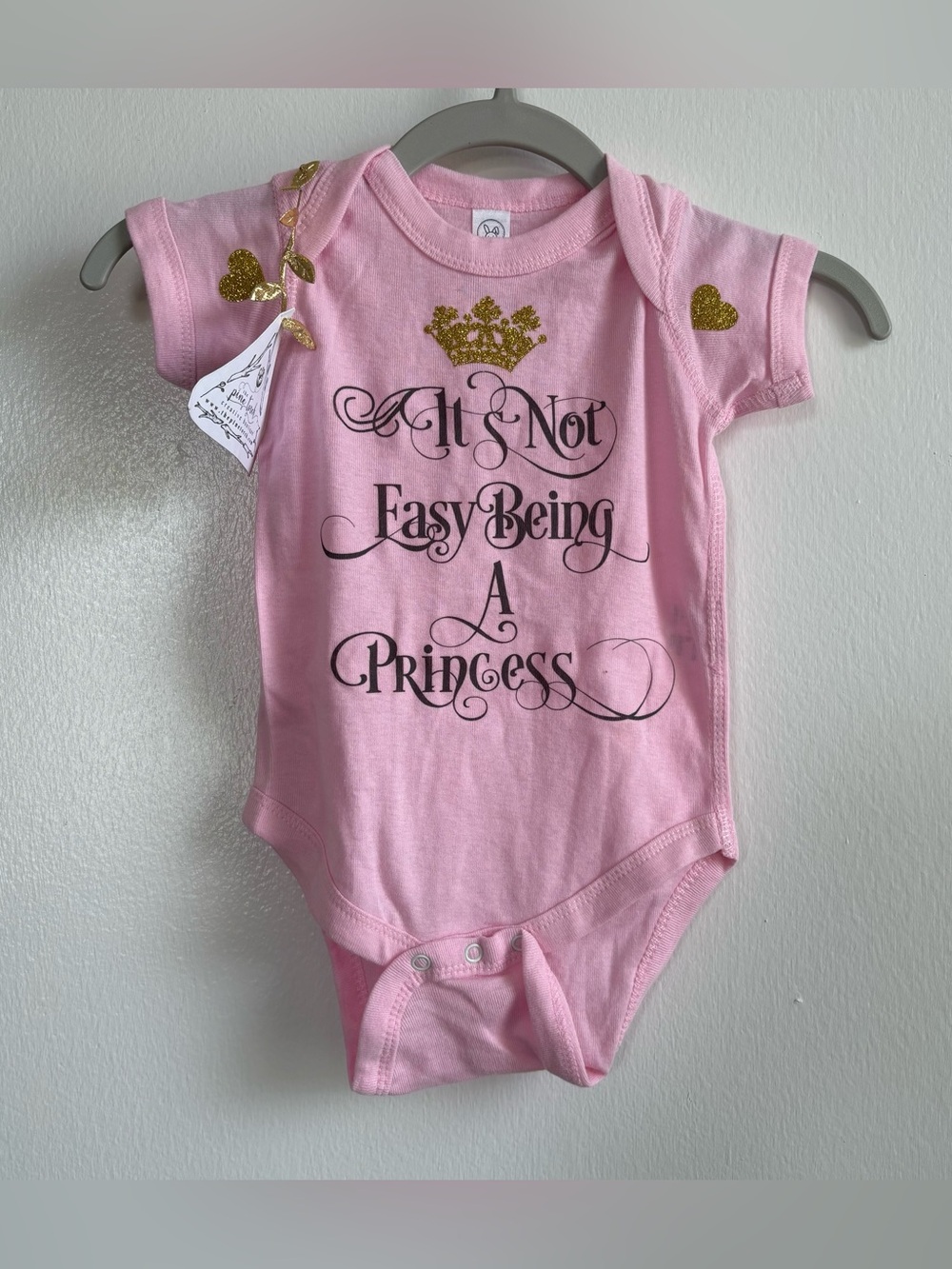 Rabbit Skins Pink It’s Not Easy Being a Princess Graphic Body Suit 6 months